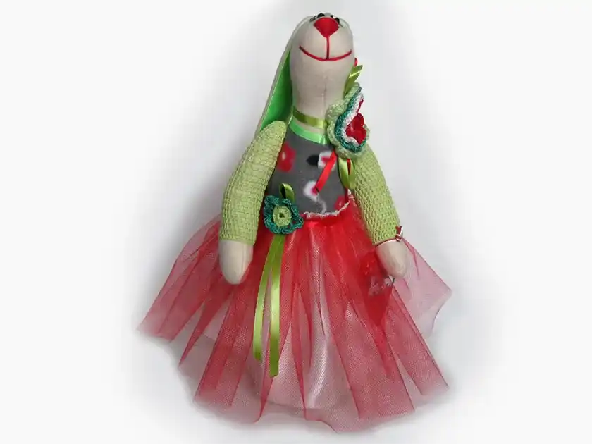 Кукла зайка тильда — Клубничная зайка