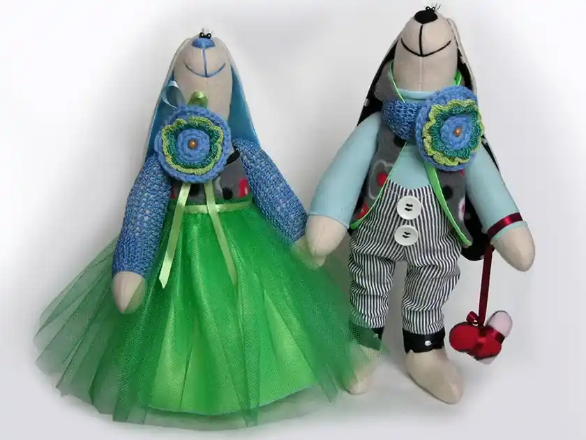 Влюбленные зайцы тильда Летняя пара