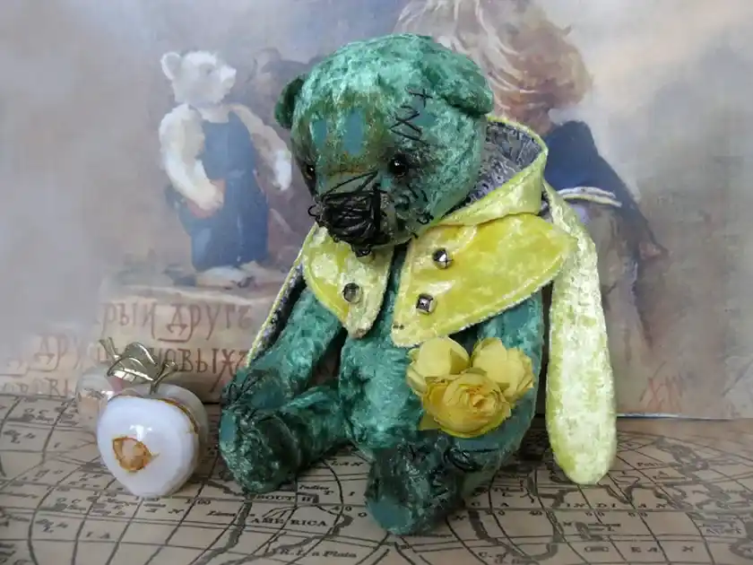 Авторский мишка тедди заячий эльф Травник