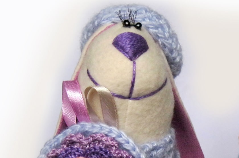 Зая тильда розовая